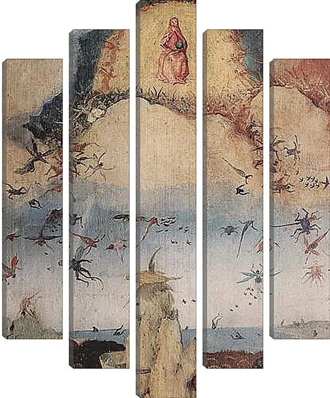 Модульная картина - Haywain, Triptych, left wing-The Earthly Paradise. Иероним Босх