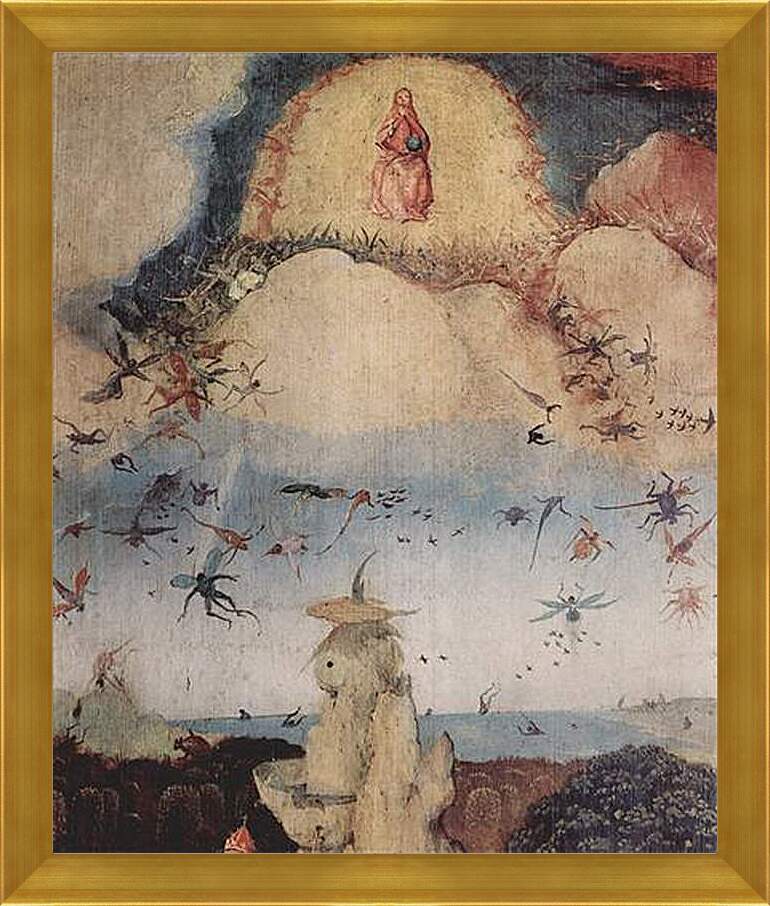 Картина в раме - Haywain, Triptych, left wing-The Earthly Paradise. Иероним Босх

