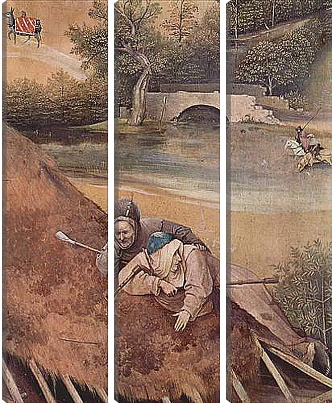 Модульная картина - Epiphanie-Triptychon, Mitteltafel - Anbetung der Heiligen Drei Konige. Иероним Босх