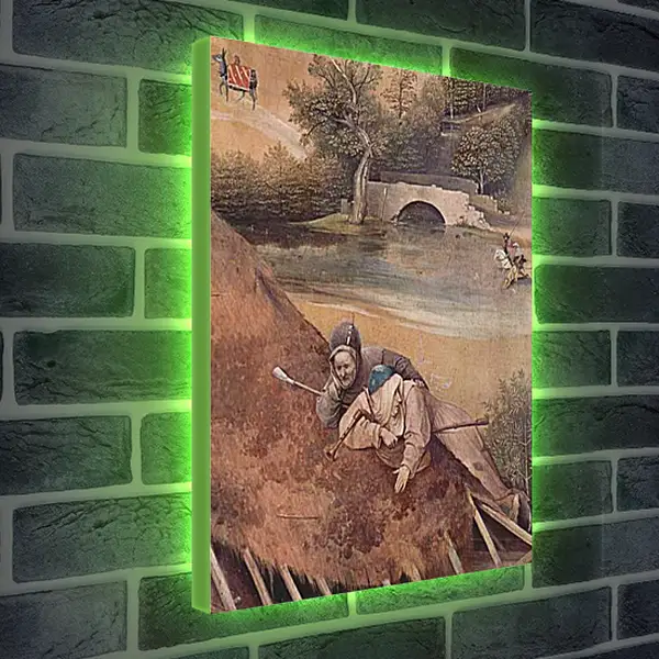 Лайтбокс световая панель - Epiphanie-Triptychon, Mitteltafel - Anbetung der Heiligen Drei Konige. Иероним Босх