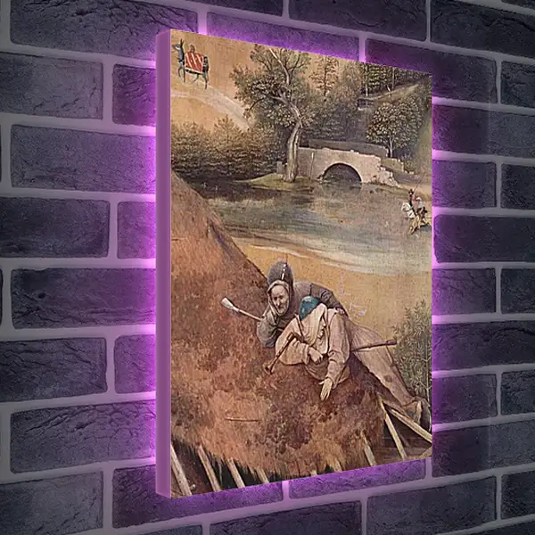 Лайтбокс световая панель - Epiphanie-Triptychon, Mitteltafel - Anbetung der Heiligen Drei Konige. Иероним Босх