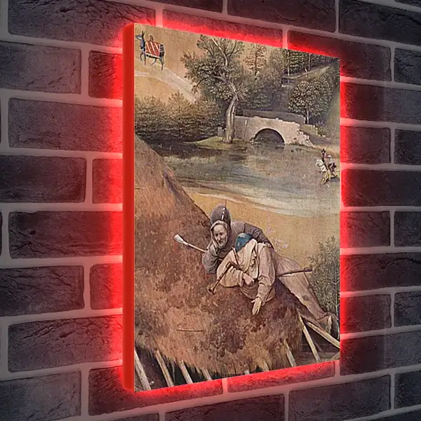 Лайтбокс световая панель - Epiphanie-Triptychon, Mitteltafel - Anbetung der Heiligen Drei Konige. Иероним Босх