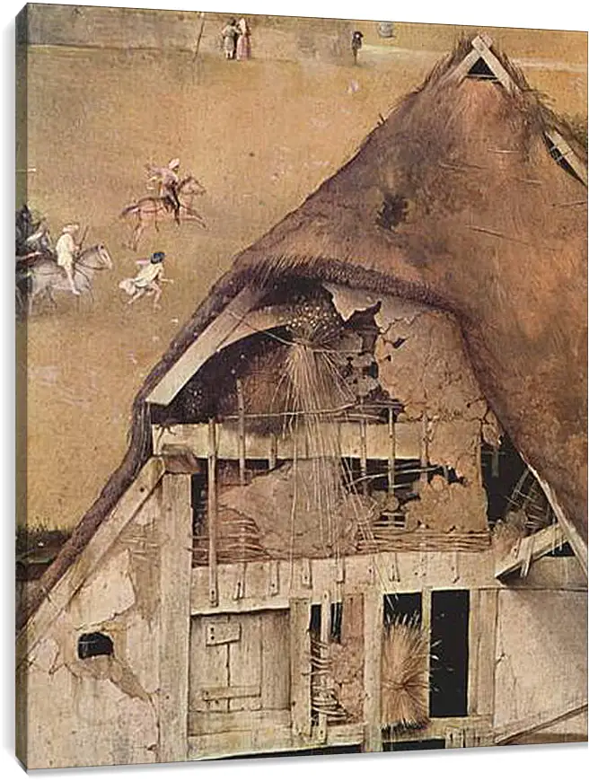 Постер и плакат - Epiphanie-Triptychon, Mitteltafel - Anbetung der Heiligen Drei Konige. Иероним Босх