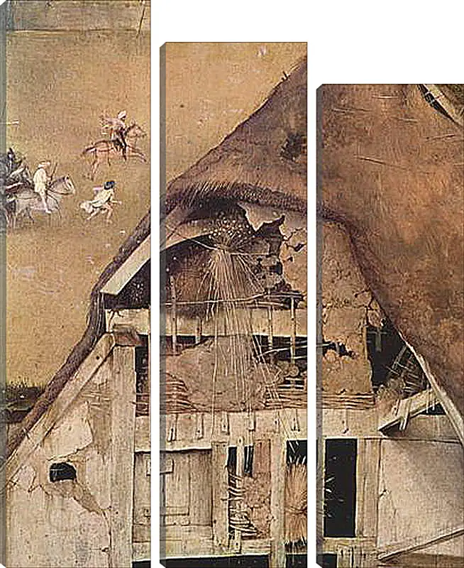 Модульная картина - Epiphanie-Triptychon, Mitteltafel - Anbetung der Heiligen Drei Konige. Иероним Босх