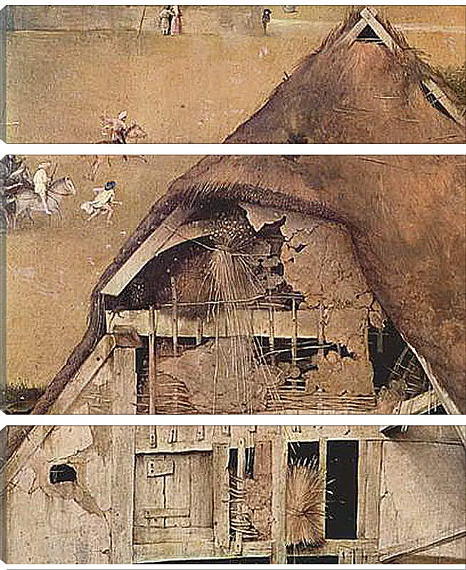 Модульная картина - Epiphanie-Triptychon, Mitteltafel - Anbetung der Heiligen Drei Konige. Иероним Босх
