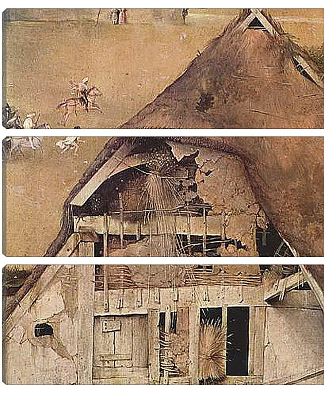 Модульная картина - Epiphanie-Triptychon, Mitteltafel - Anbetung der Heiligen Drei Konige. Иероним Босх