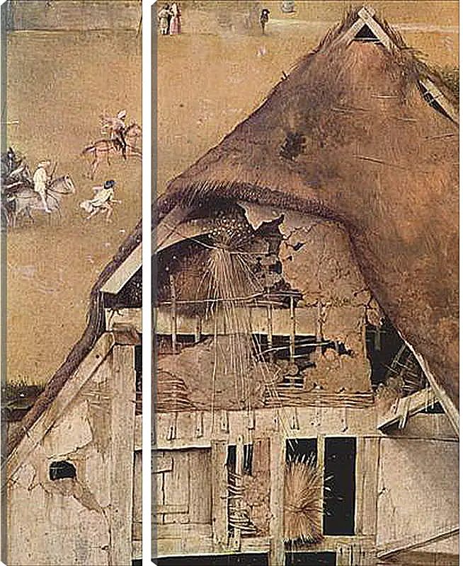 Модульная картина - Epiphanie-Triptychon, Mitteltafel - Anbetung der Heiligen Drei Konige. Иероним Босх