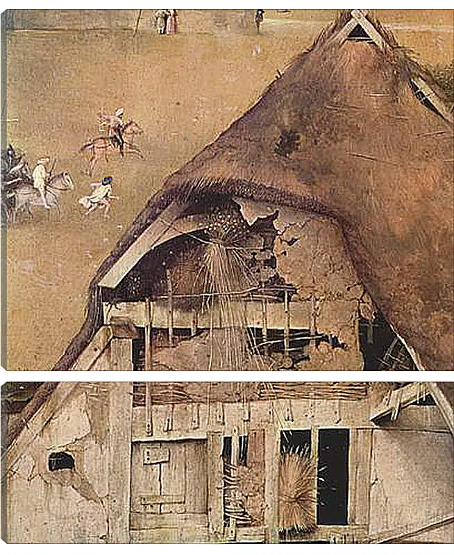 Модульная картина - Epiphanie-Triptychon, Mitteltafel - Anbetung der Heiligen Drei Konige. Иероним Босх