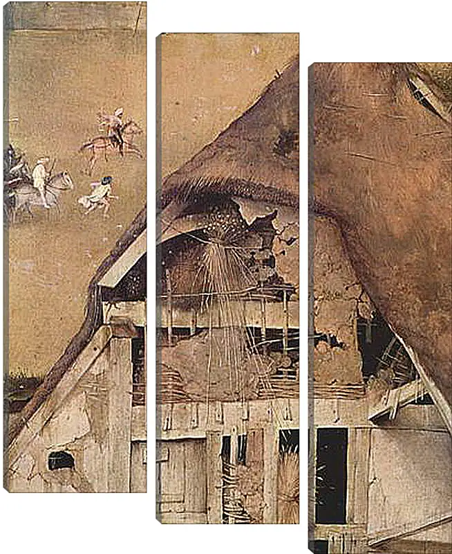 Модульная картина - Epiphanie-Triptychon, Mitteltafel - Anbetung der Heiligen Drei Konige. Иероним Босх