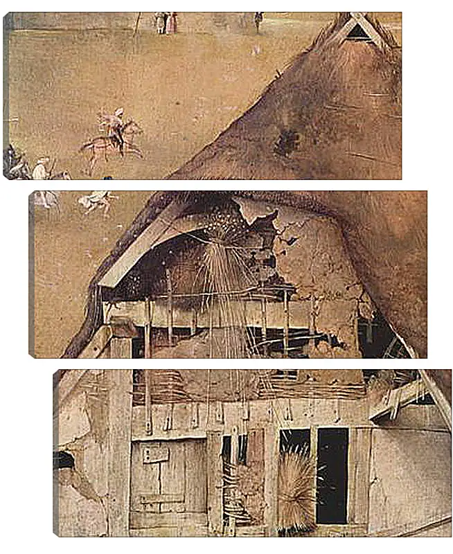 Модульная картина - Epiphanie-Triptychon, Mitteltafel - Anbetung der Heiligen Drei Konige. Иероним Босх
