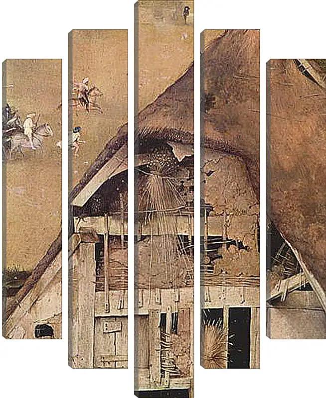 Модульная картина - Epiphanie-Triptychon, Mitteltafel - Anbetung der Heiligen Drei Konige. Иероним Босх