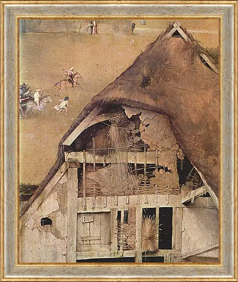 Картина в раме - Epiphanie-Triptychon, Mitteltafel - Anbetung der Heiligen Drei Konige. Иероним Босх