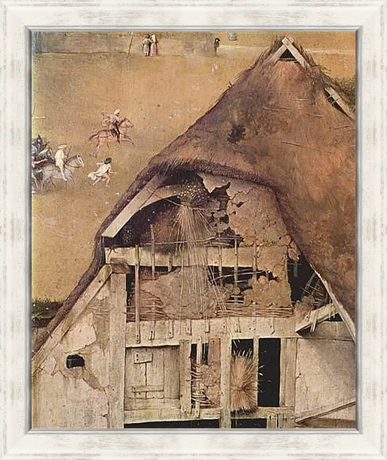 Картина в раме - Epiphanie-Triptychon, Mitteltafel - Anbetung der Heiligen Drei Konige. Иероним Босх