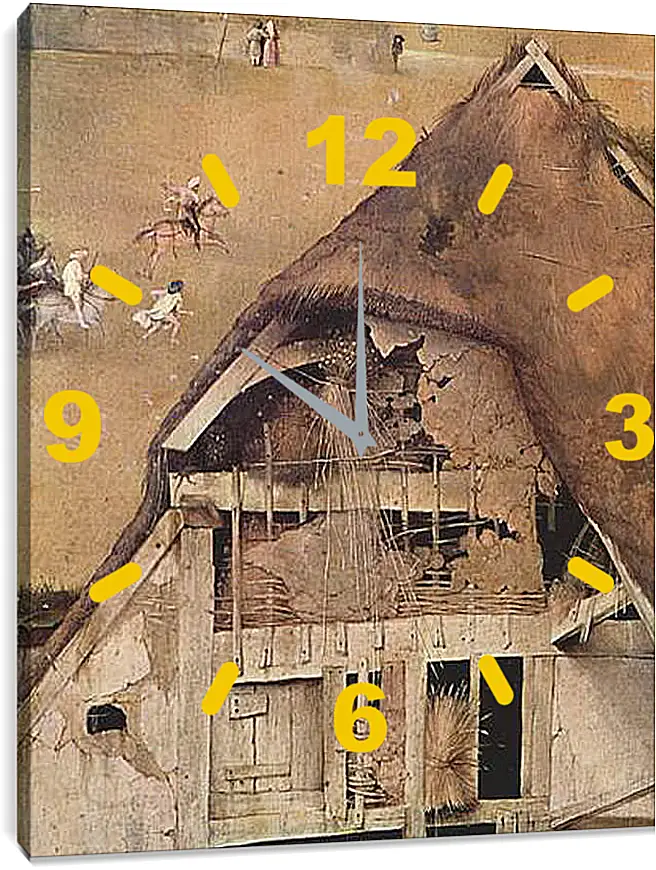 Часы картина - Epiphanie-Triptychon, Mitteltafel - Anbetung der Heiligen Drei Konige. Иероним Босх