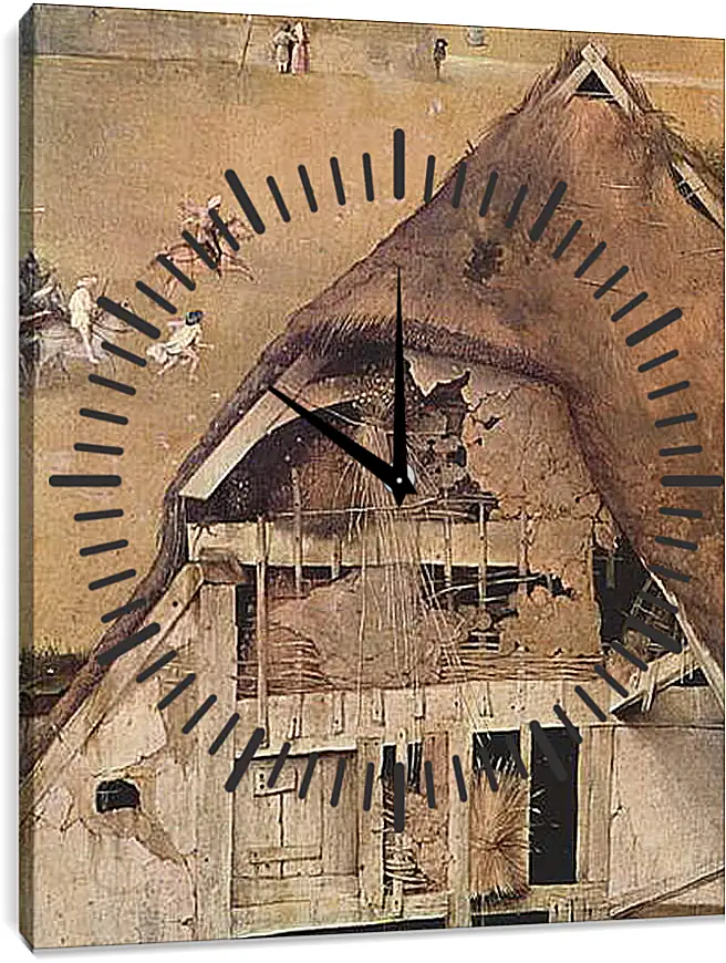 Часы картина - Epiphanie-Triptychon, Mitteltafel - Anbetung der Heiligen Drei Konige. Иероним Босх