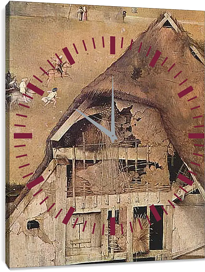 Часы картина - Epiphanie-Triptychon, Mitteltafel - Anbetung der Heiligen Drei Konige. Иероним Босх