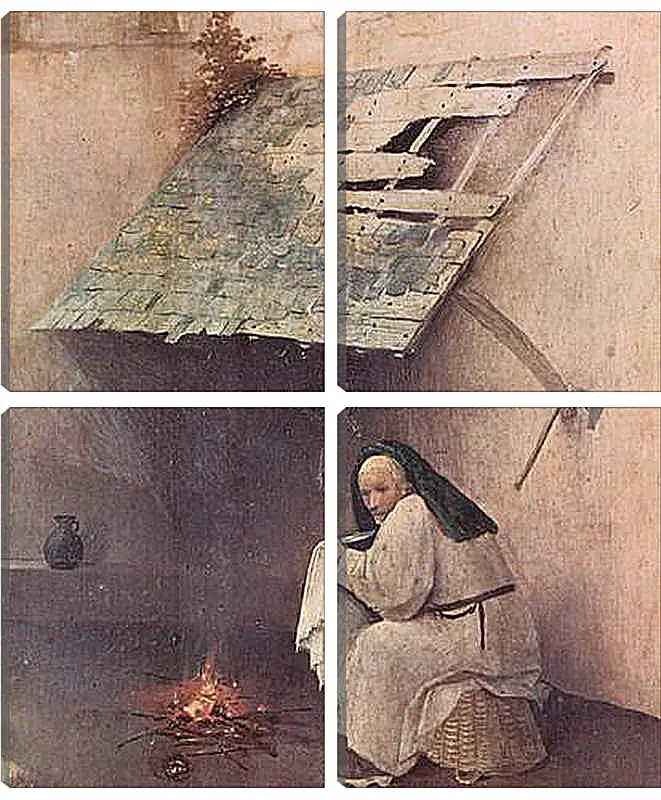 Модульная картина - Epiphanie-Triptychon, linker Flugel - Hl. Petrus und kniender Stifter. Иероним Босх