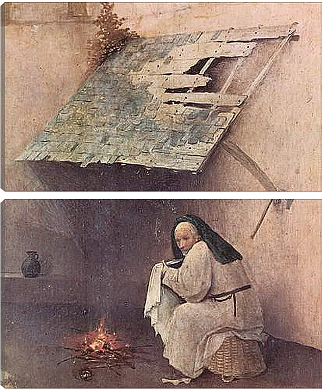 Модульная картина - Epiphanie-Triptychon, linker Flugel - Hl. Petrus und kniender Stifter. Иероним Босх