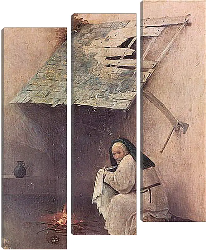 Модульная картина - Epiphanie-Triptychon, linker Flugel - Hl. Petrus und kniender Stifter. Иероним Босх