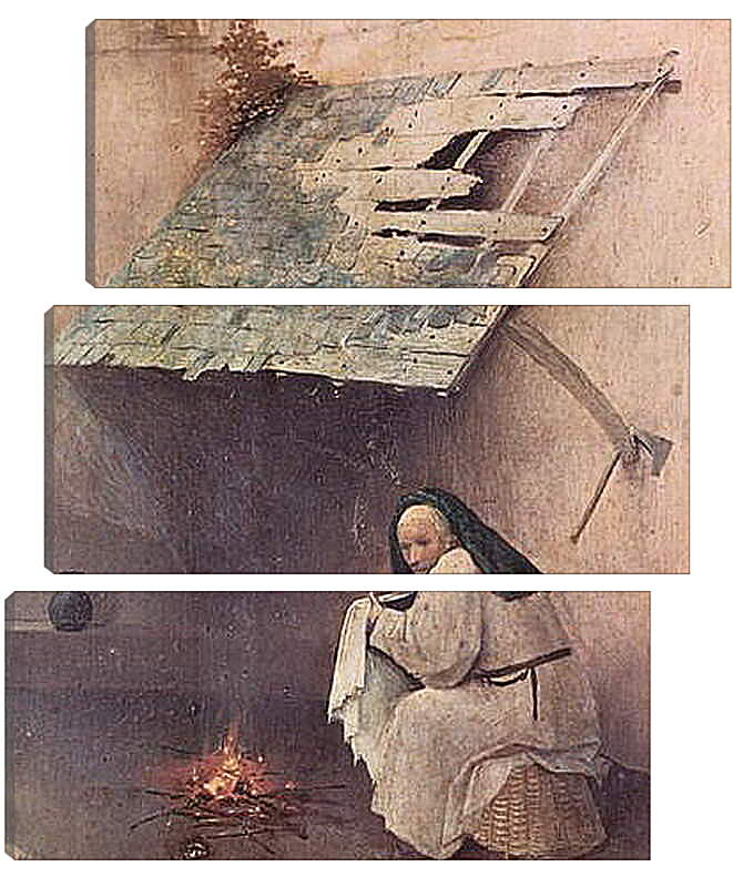 Модульная картина - Epiphanie-Triptychon, linker Flugel - Hl. Petrus und kniender Stifter. Иероним Босх
