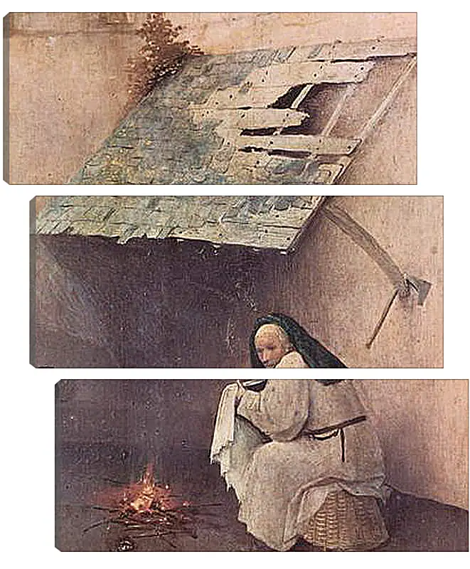 Модульная картина - Epiphanie-Triptychon, linker Flugel - Hl. Petrus und kniender Stifter. Иероним Босх