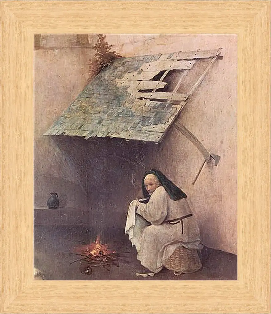 Картина в раме - Epiphanie-Triptychon, linker Flugel - Hl. Petrus und kniender Stifter. Иероним Босх