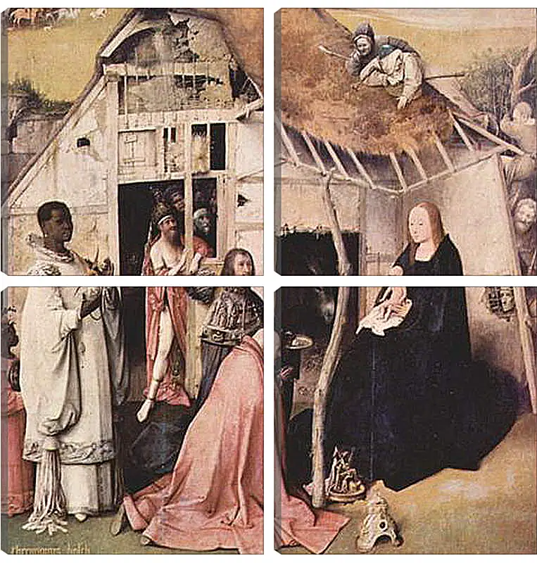 Модульная картина - Epiphanie-Triptychon. Иероним Босх