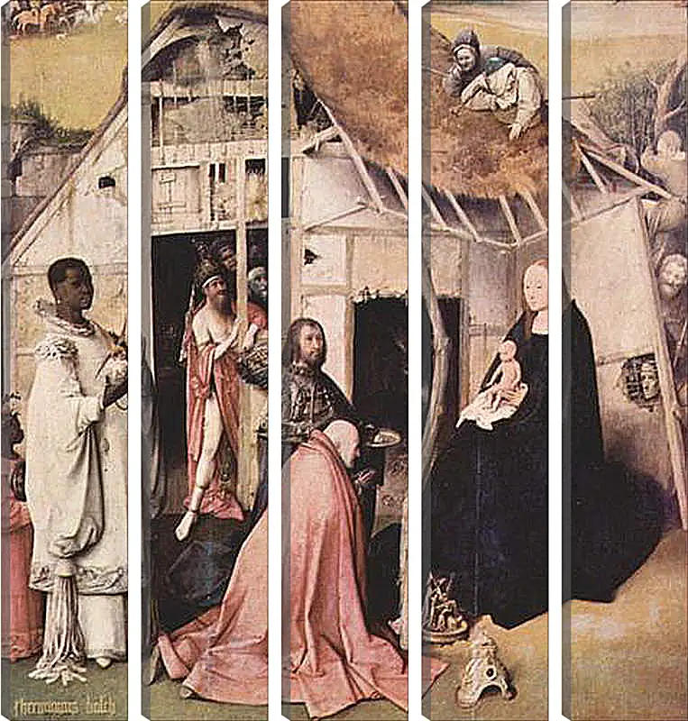 Модульная картина - Epiphanie-Triptychon. Иероним Босх