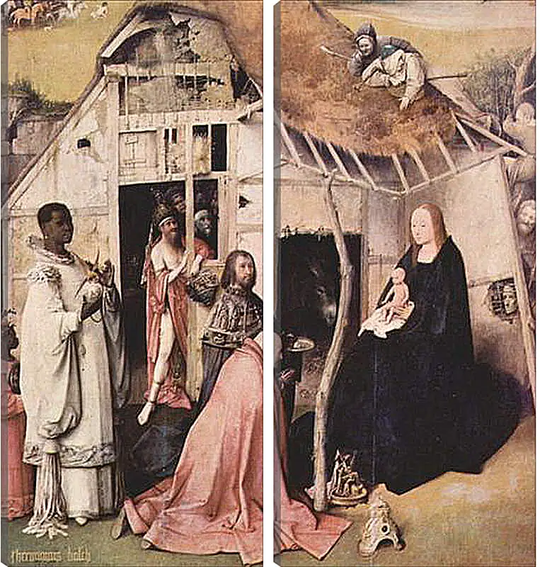 Модульная картина - Epiphanie-Triptychon. Иероним Босх