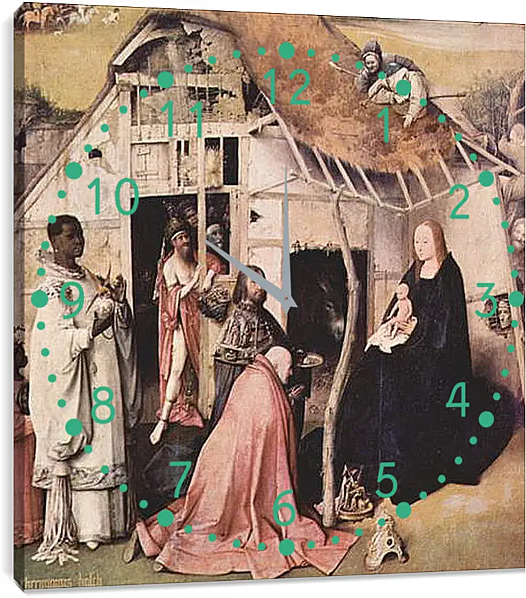 Часы картина - Epiphanie-Triptychon. Иероним Босх