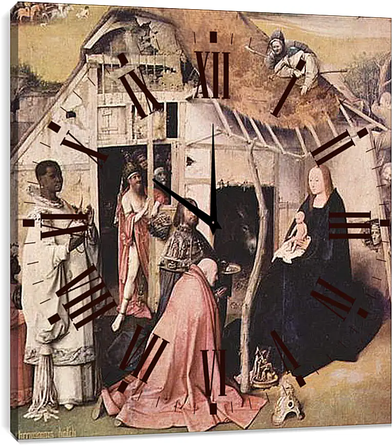 Часы картина - Epiphanie-Triptychon. Иероним Босх