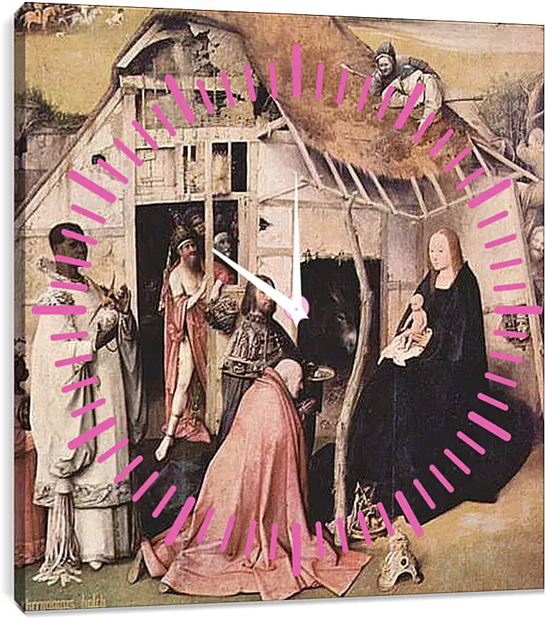 Часы картина - Epiphanie-Triptychon. Иероним Босх