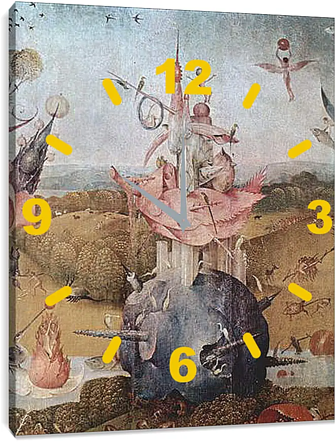 Часы картина - Der Garten der Luste, Mitteltafel - Der Garten der Luste. Иероним Босх