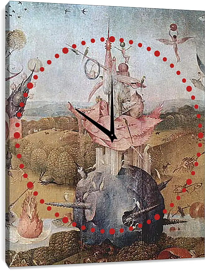 Часы картина - Der Garten der Luste, Mitteltafel - Der Garten der Luste. Иероним Босх