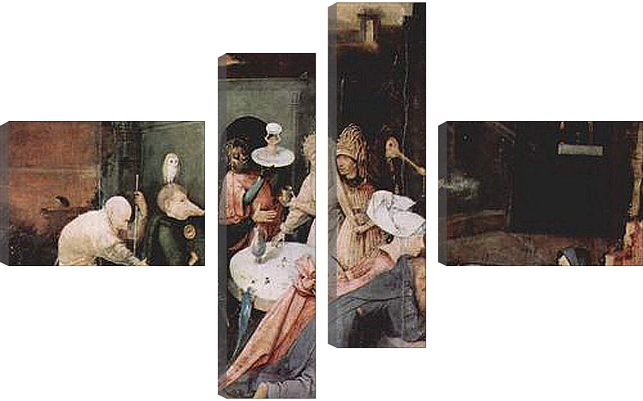Модульная картина - Antoniusaltar, Triptychon, Mitteltafel - Versuchung des Hl. Antonius. Иероним Босх
