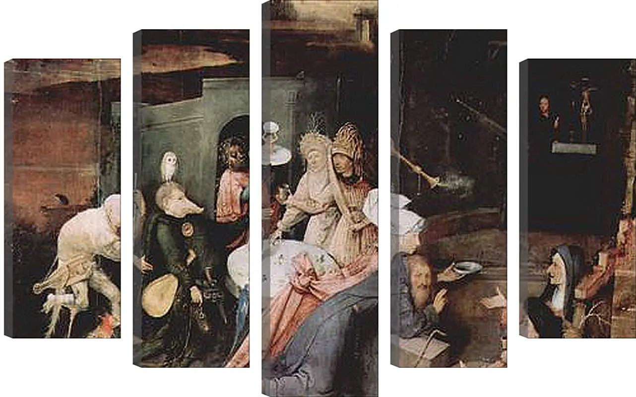 Модульная картина - Antoniusaltar, Triptychon, Mitteltafel - Versuchung des Hl. Antonius. Иероним Босх