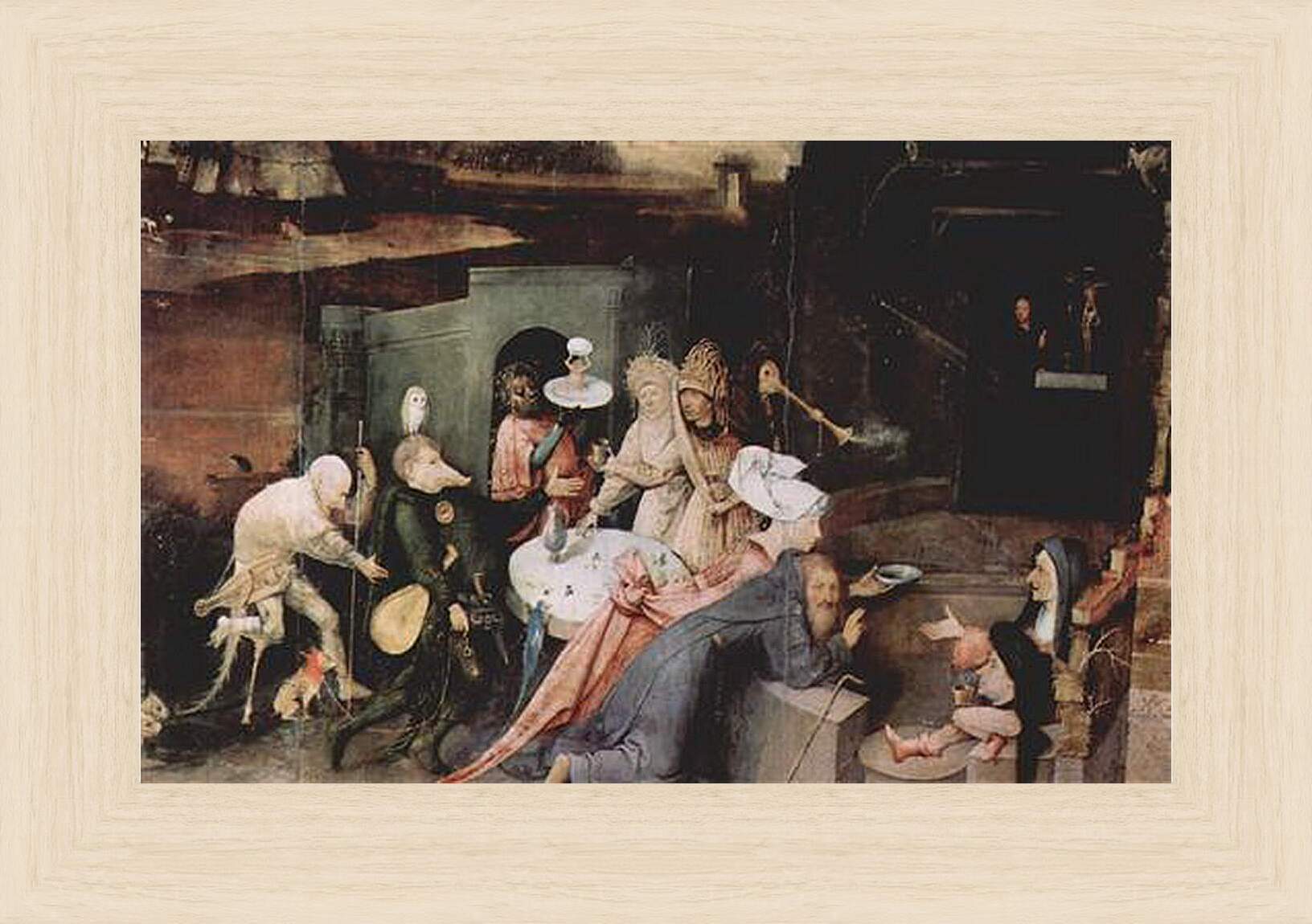 Картина в раме - Antoniusaltar, Triptychon, Mitteltafel - Versuchung des Hl. Antonius. Иероним Босх