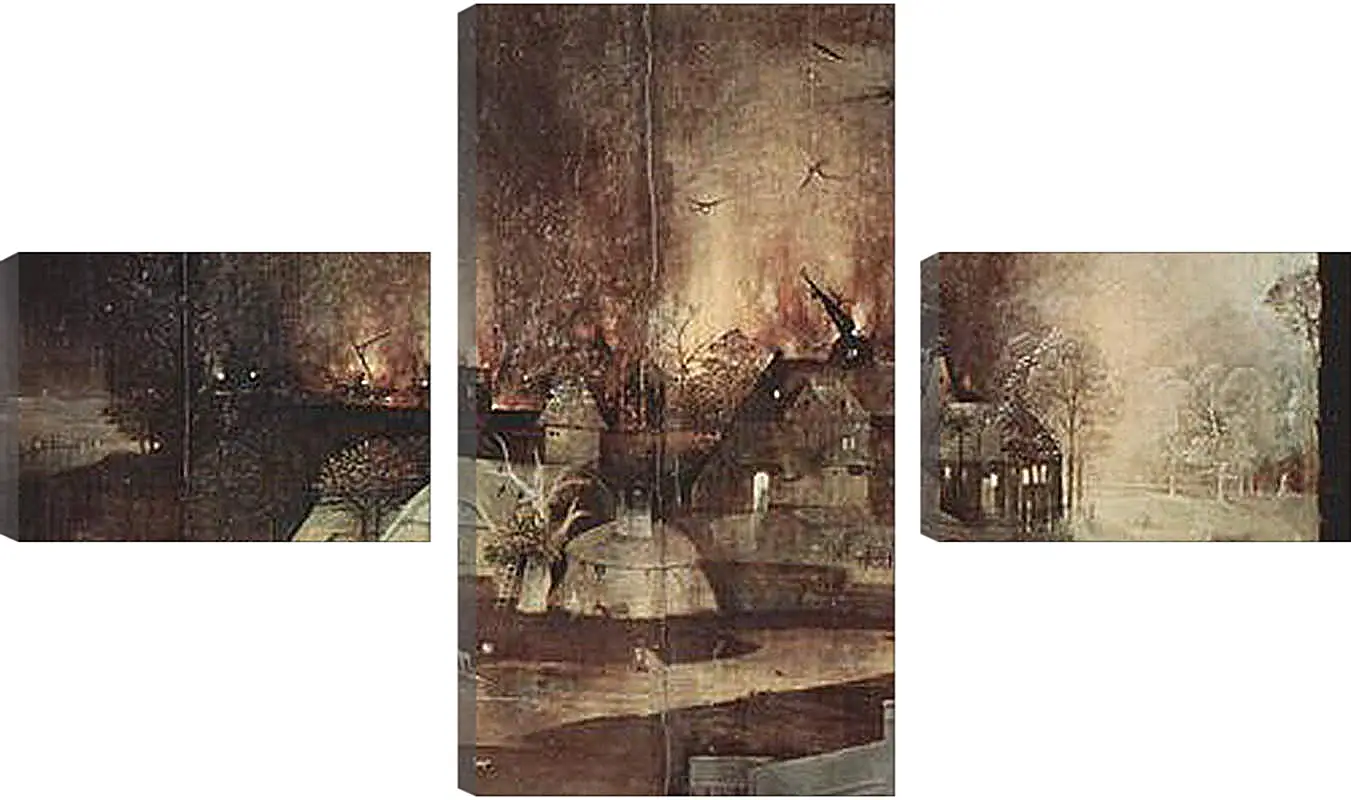 Модульная картина - Antoniusaltar, Triptychon, Mitteltafel - Versuchung des Hl. Antonius. Иероним Босх
