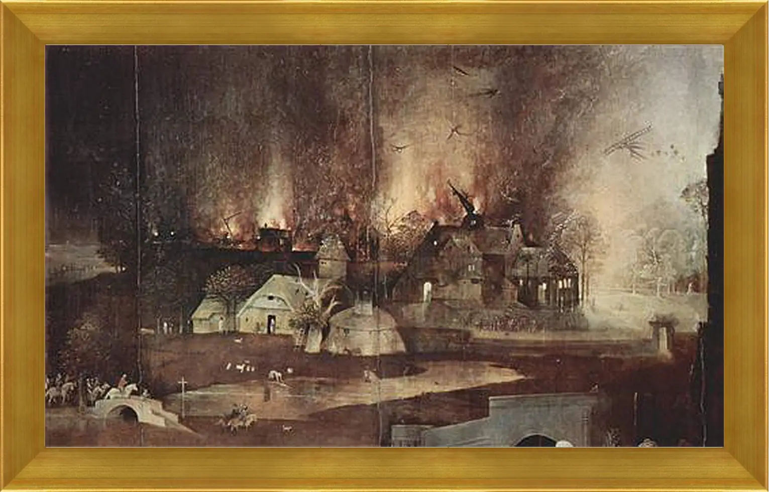 Картина в раме - Antoniusaltar, Triptychon, Mitteltafel - Versuchung des Hl. Antonius. Иероним Босх