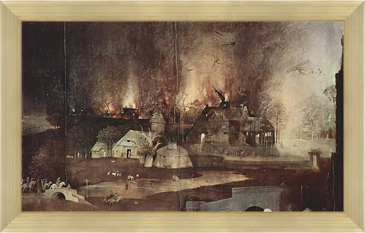 Картина в раме - Antoniusaltar, Triptychon, Mitteltafel - Versuchung des Hl. Antonius. Иероним Босх