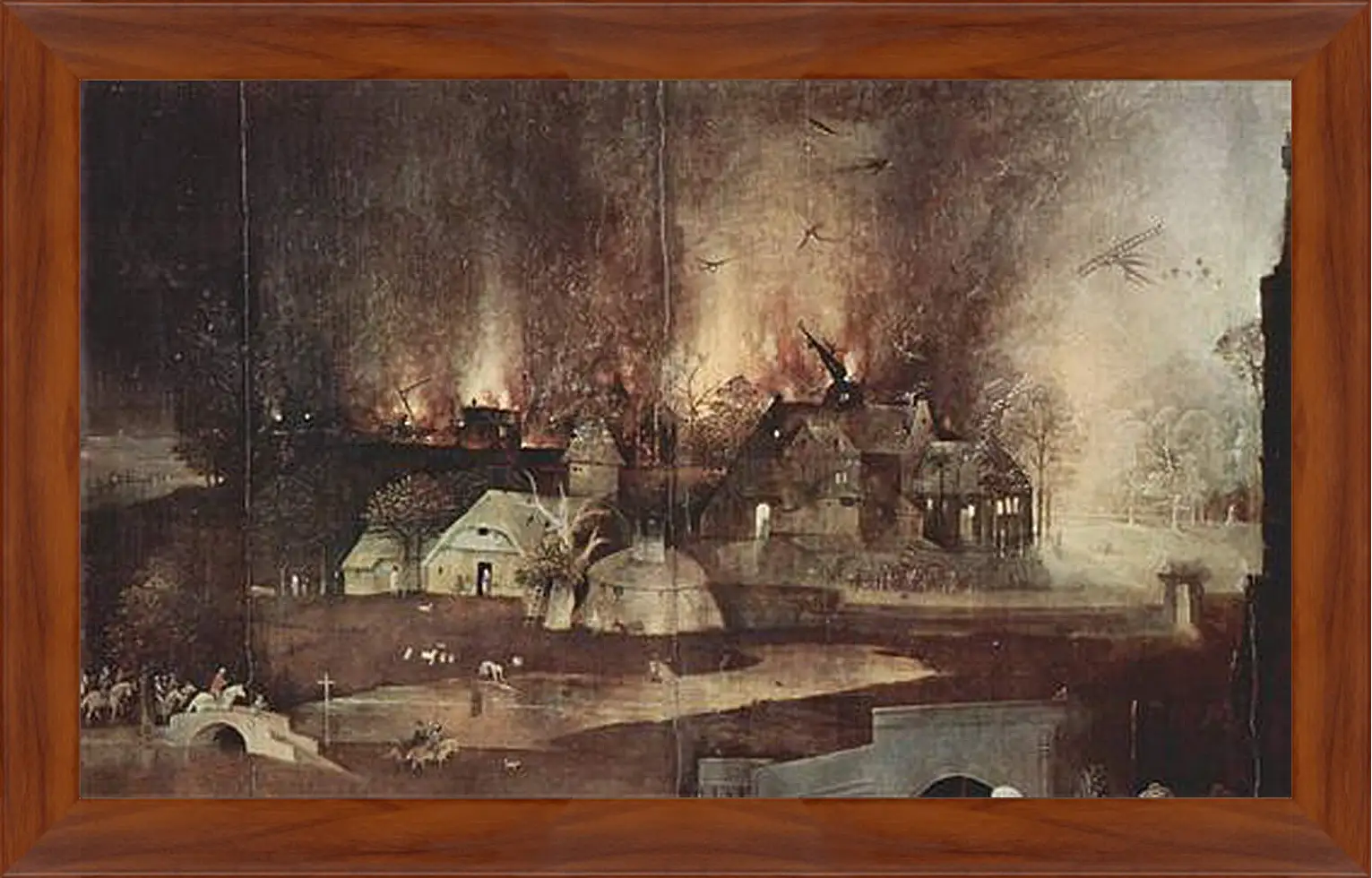 Картина в раме - Antoniusaltar, Triptychon, Mitteltafel - Versuchung des Hl. Antonius. Иероним Босх