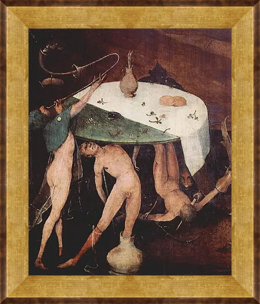 Картина в раме - Antoniusaltar, Triptychon, Mitteltafel - Versuchung des Hl. Antonius. Иероним Босх