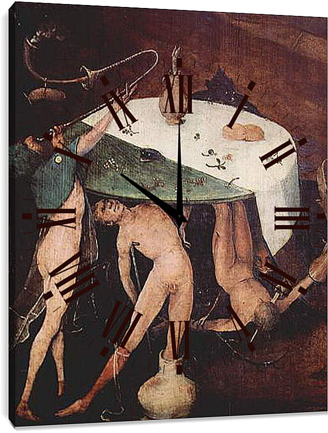 Часы картина - Antoniusaltar, Triptychon, Mitteltafel - Versuchung des Hl. Antonius. Иероним Босх
