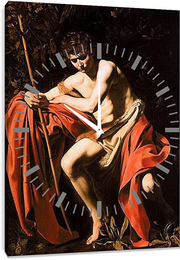 Часы картина - Иоанн Креститель. Микеланджело Караваджо
