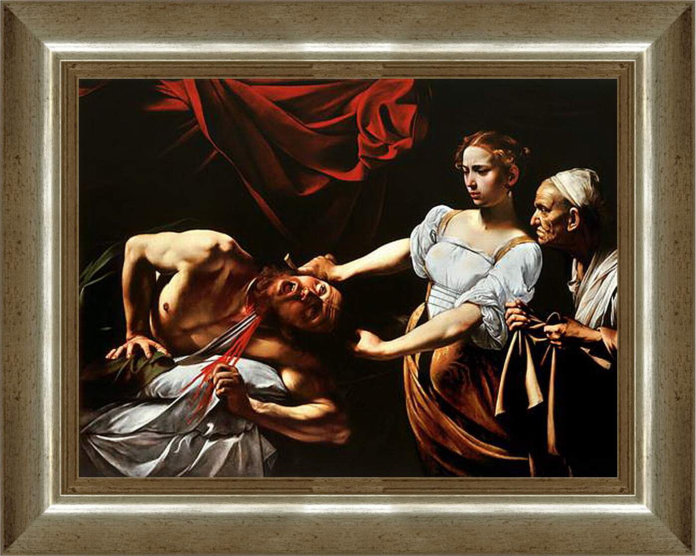 Картина в раме - Юдифь отсекает голову Олоферну. Микеланджело Караваджо
