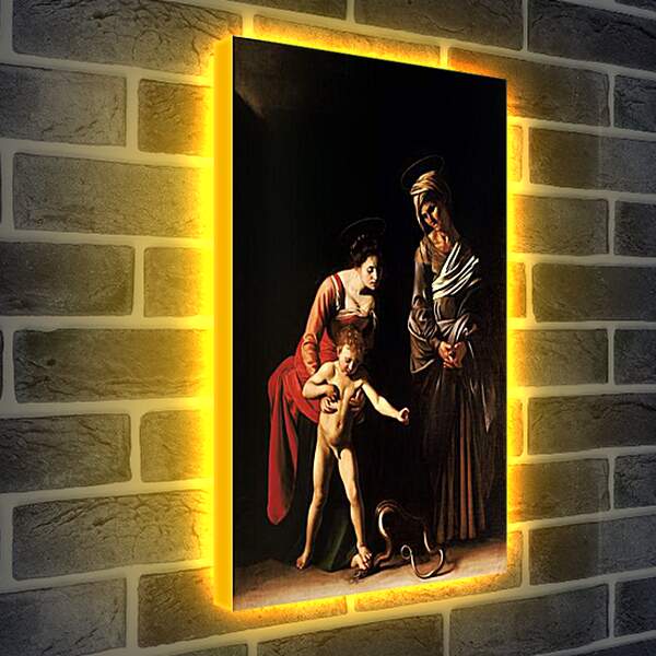 Лайтбокс световая панель - Мадонна и ребенок со Святой Анной (Мадонна со змеей). Микеланджело Караваджо
