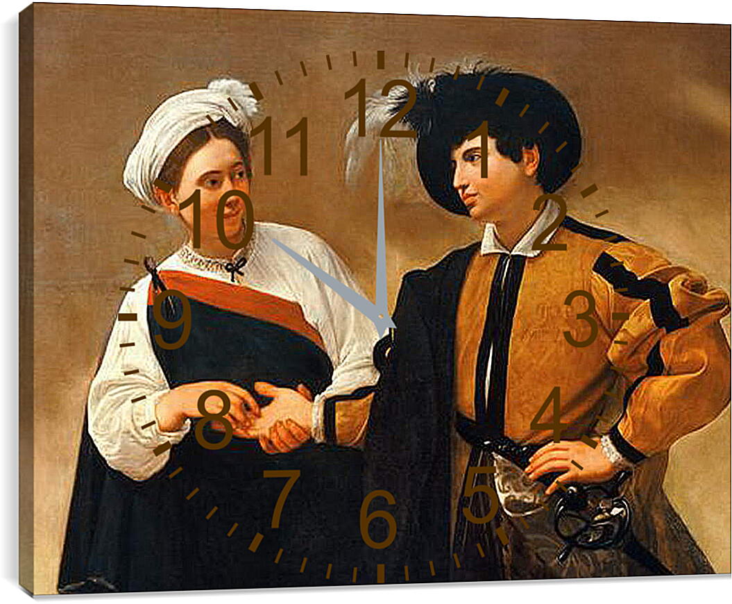 Часы картина - Гадалка. Микеланджело Караваджо
