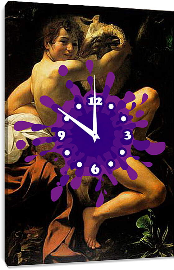 Часы картина - Иоанн Креститель. Микеланджело Караваджо
