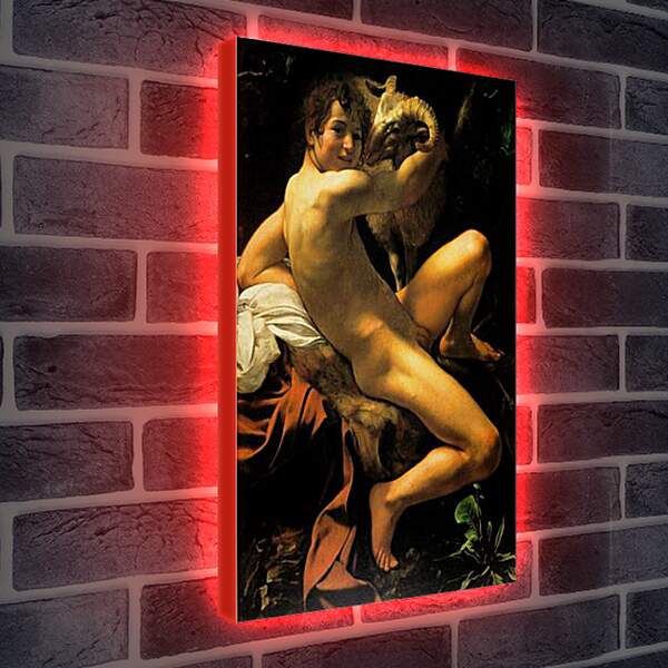 Лайтбокс световая панель - Иоанн Креститель. Микеланджело Караваджо
