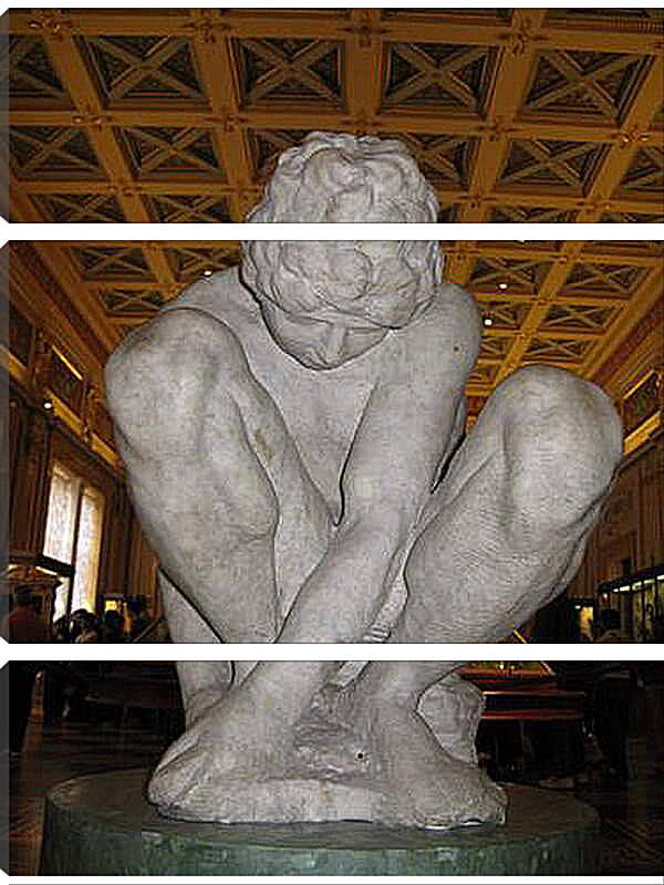 Модульная картина - Присевший мальчик Микеланджело. Микеланджело Караваджо
